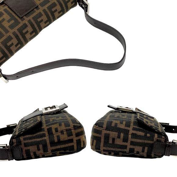 FENDI Mamma Bucket FF All-over Pattern Canvas Mini Shoulder Bag Brown - Picture 6 of 11
